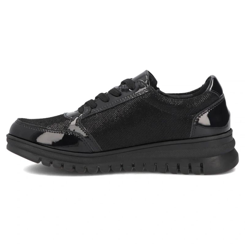 Filippo DP8105 patent leather wedge shoes in black