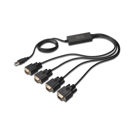 DIGITUS DA-70159 adapter (USB M - 4x RS-232 M; 1.5m; black) Kable i adaptery/Adaptery, przejściówki Your Sports Performance