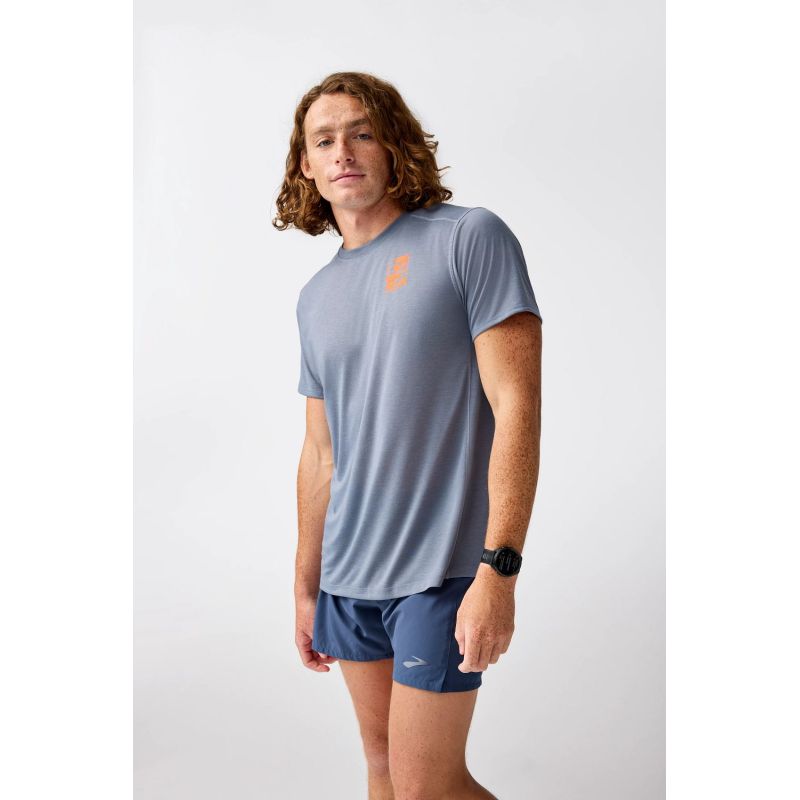 Men's Distance Short Sleeve 3.0 Running T-shirt, Gray Import z Brooks/Brooks/Koszulki Your Sports Performance