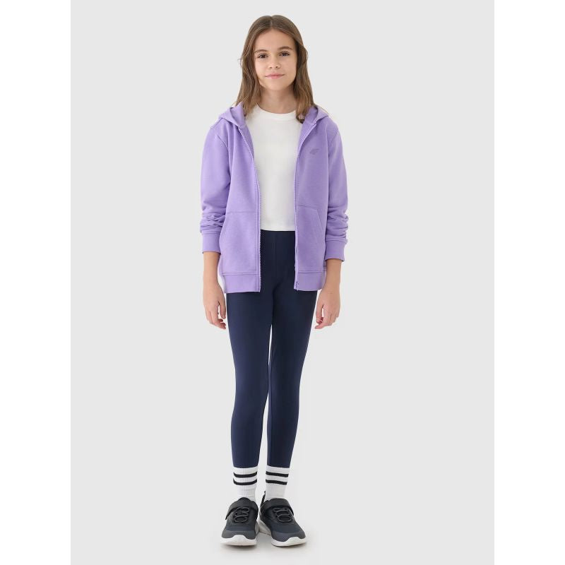 Girls' sweatshirt with a zipper and hood 4F 4FJWSS25TSWSF1706-51S *Kategoria tymczasowa Your Sports Performance