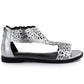 Women's openwork silver sandals M.Daszyński MR24148-2 M. Daszyński