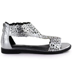 Women's openwork silver sandals M.Daszyński MR24148-2 M. Daszyński
