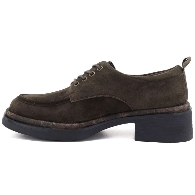 Women’s chocolate-brown leather block-heel loafers Artiker 59C0457
