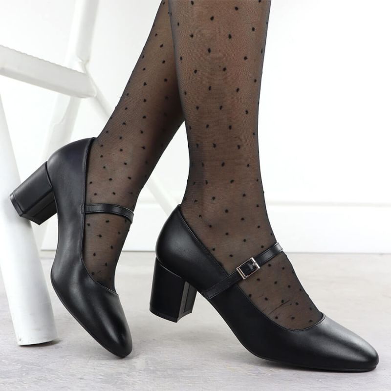 Black Sergio Leone PB176 low-heel pumps with strap Footwear Your Sports Performance