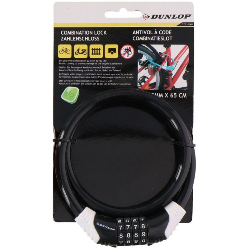 Dunlop spiral bike lock with code 1042800 Accessories/Bicycle/Akcesoria rowerowe Your Sports Performance