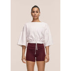 CASALL Women's Heavy Cotton Crop Tee White