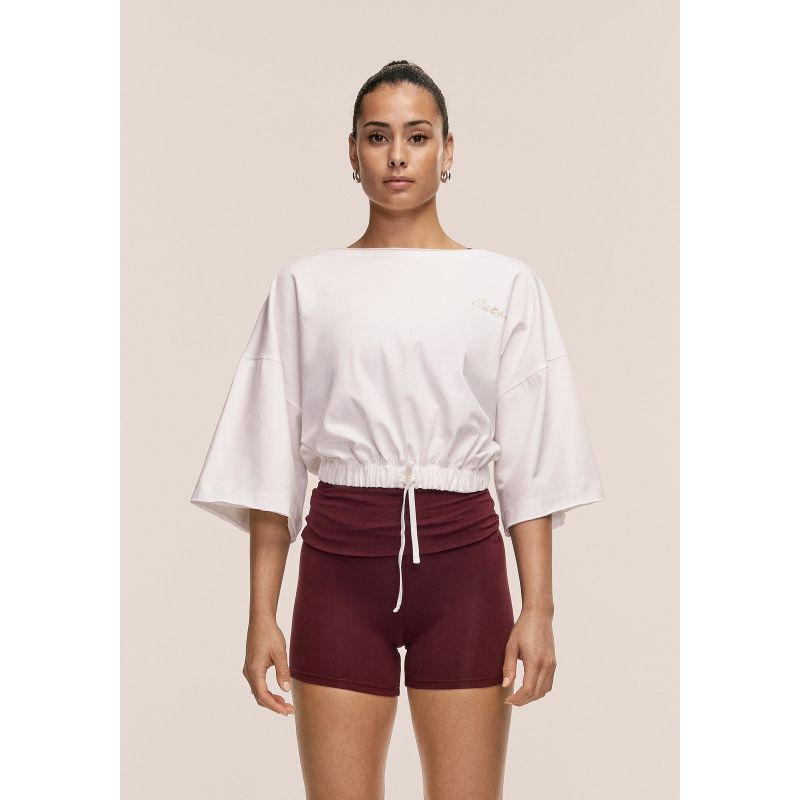 CASALL Women's Heavy Cotton Crop Tee White