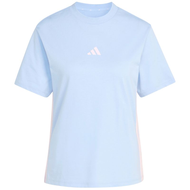 Women's adidas Essentials 3-Stripes Cotton T-shirt, light blue KB7119