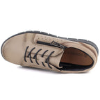 Women's leather openwork wedge shoes, beige, Vinceza 39977 To be categorized Your Sports Performance