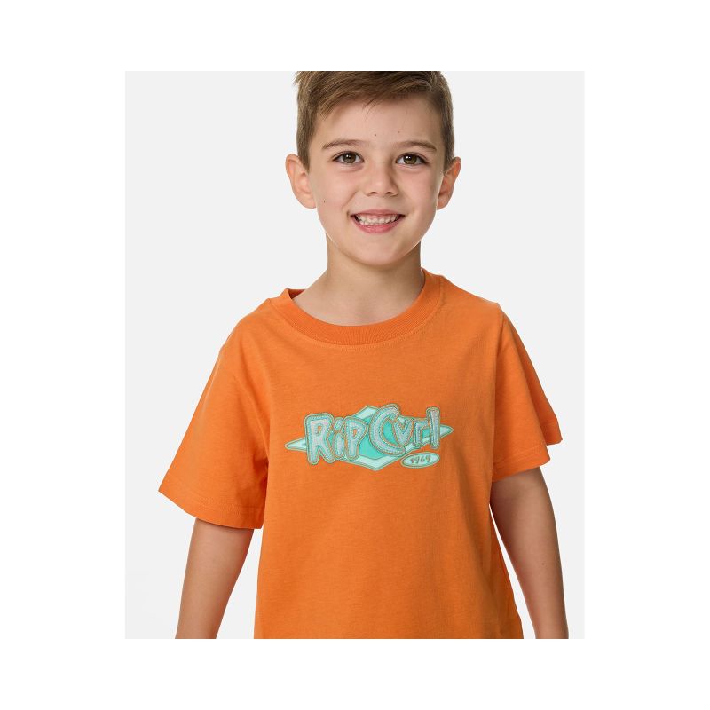 RIP CURL Ride The Wave Logo Tee - Boy Orange