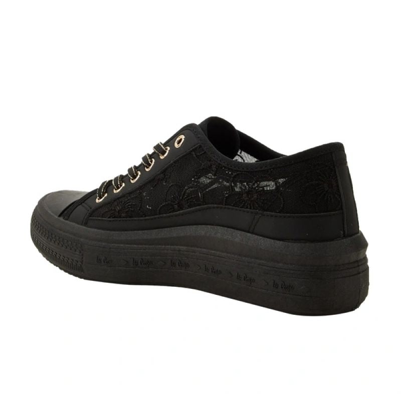 Lee Cooper women's sports shoes sneakers black platform lace Lee Cooper