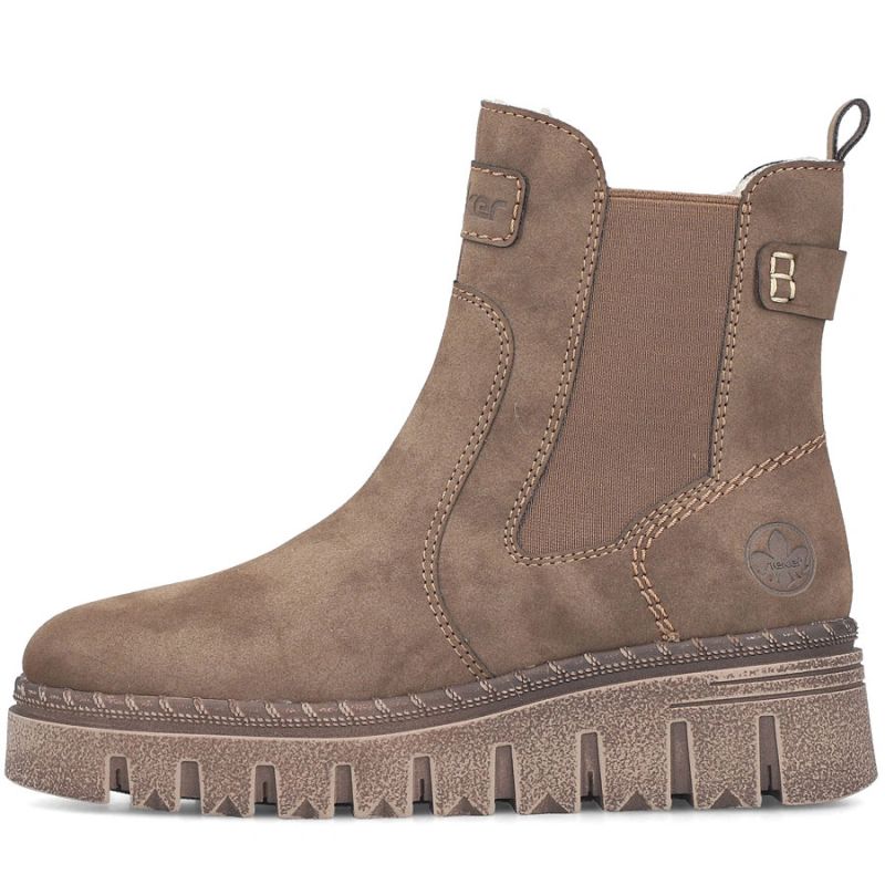 Comfortable beige women’s wedge ankle boots Rieker Z8960-25