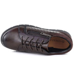 Women's leather openwork wedge shoes, brown Vinceza 39977 To be categorized Your Sports Performance