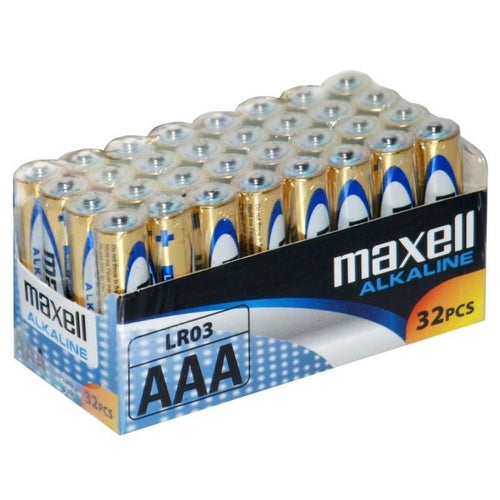 MAXELL Alkaline battery ALKALINE LR03 AAA FOIL carton set of 32 pieces (8 packs of 4 pieces each) Baterie, akumulatorki i ładowarki/Baterie Your Sports Performance