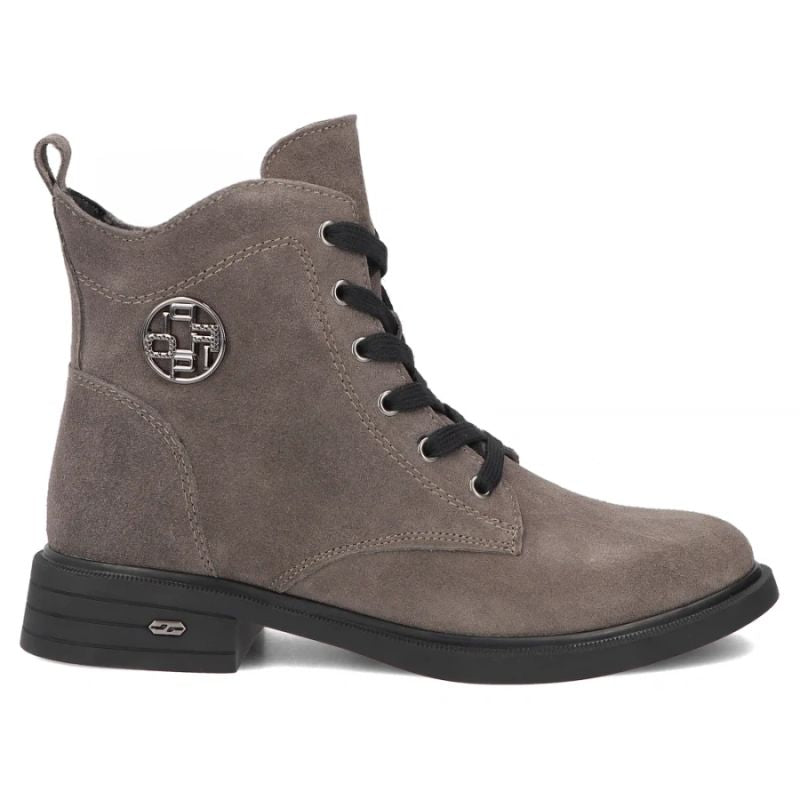 Women's leather ankle boots suede gray Filippo DBT7997