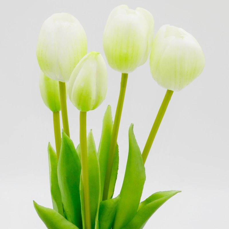 BOUQUET OF 5 WHITE TULIPS 39 CM LIFE-LIKE SPRING DECORATION Home and Garden/Equipment Your Sports Performance