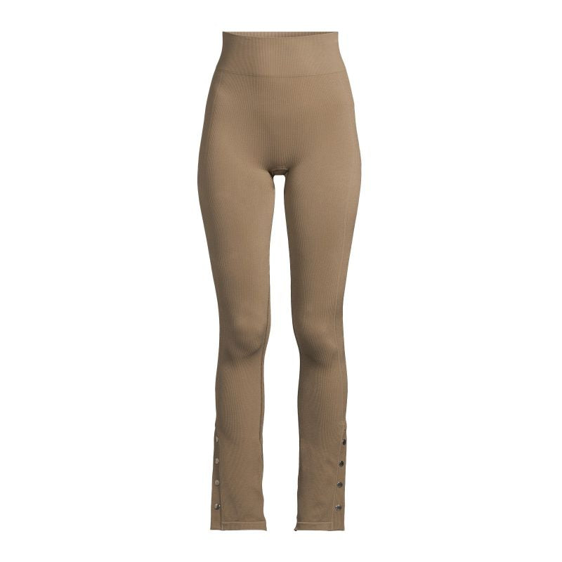 CASALL Women's Seamless Rib Slit Pants Green