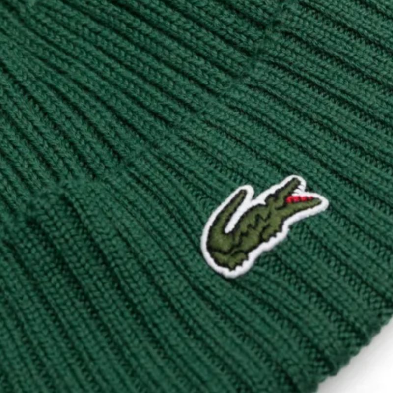 Lacoste Ribbed Wool Beanie Green - RB0001-132 Lacoste