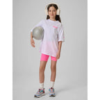 Girls' loose T-shirt with print 4F 4FJRSS26TTSHF3910-10S