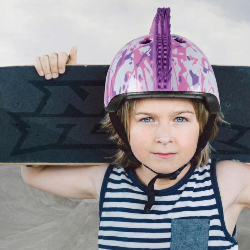 CHILDREN'S ADJUSTABLE CYCLING HELMET NO FEAR MOHAWK SIZE (48-52CM) WHITE/PURPLE Sport/Rowery/Kaski Your Sports Performance