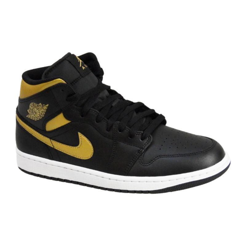 Air Jordan 1 Mid (GS) Basketball Shoe Black/Metallic Gold - DQ8426-071 Obuwie/Buty na co dzień Your Sports Performance