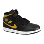 Air Jordan 1 Mid (GS) Basketball Shoe Black/Metallic Gold - DQ8426-071 Obuwie/Buty na co dzień Your Sports Performance