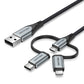 Vention USB-A 3in1 Micro-B USB-C Lightning Cable 1m Gray In preparation Your Sports Performance