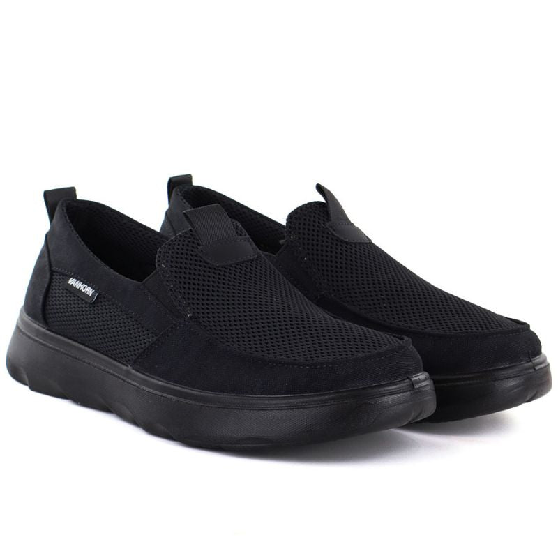 Men's slip-on shoes, black, Vanhorn WN32302 VanHorn