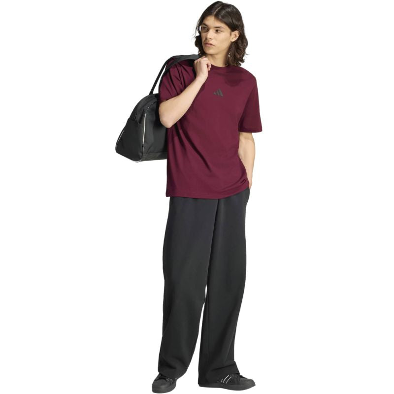 Men's adidas Essentials Small Logo Single Jersey Burgundy KF2403