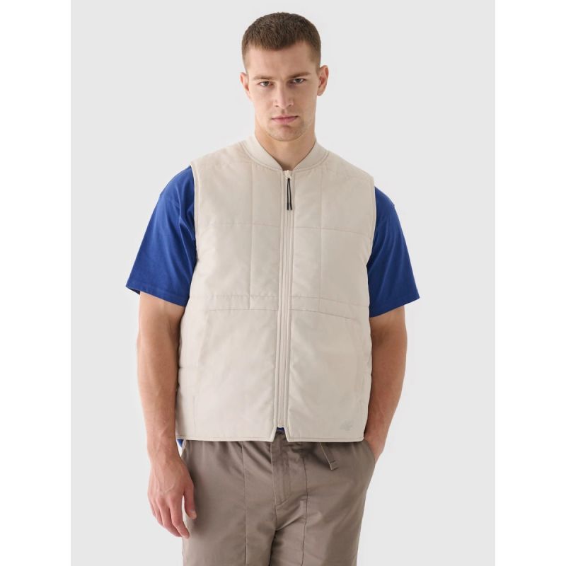 Men's down vest with stand-up collar 4F 4FRAW24TVESM171-12S 4f