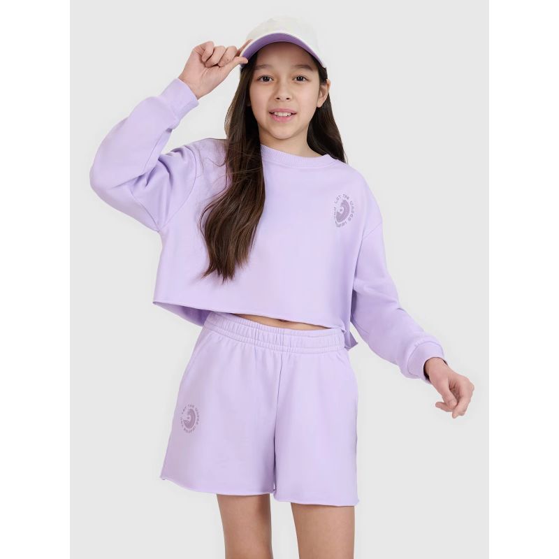 Girls' sweatshirt without a hood, 4F 4FJWSS25TSWSF1504-52S *Kategoria tymczasowa Your Sports Performance
