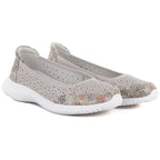 Women's leather openwork shoes in beige S.Barski 7035 S.Barski