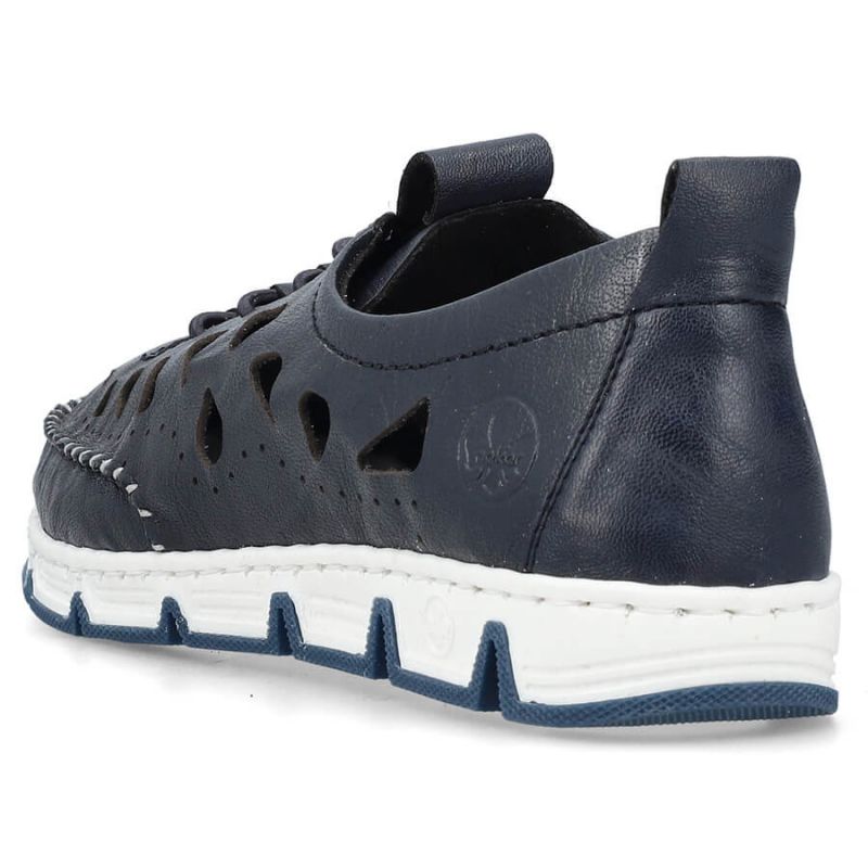 Leather openwork shoes Rieker W RKR652, navy blue Footwear/Lifestyle/Rieker Your Sports Performance