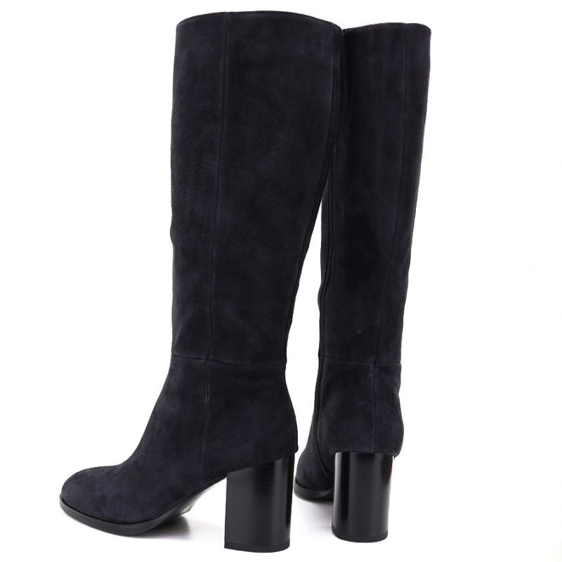 Grey Leather Heeled Women’s Boots Vinceza 67049