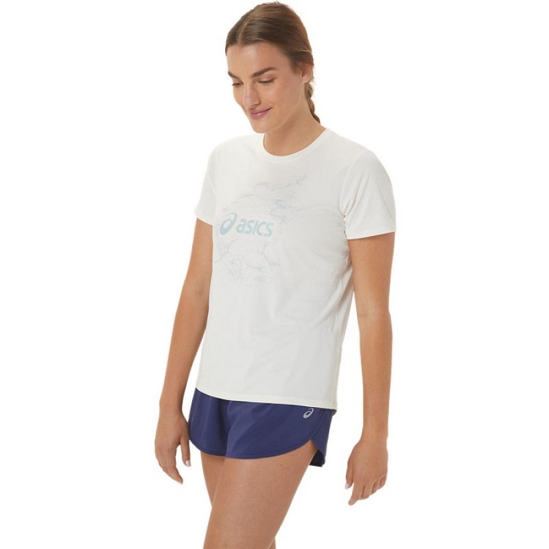 Asics Nagino Graphic Run SS Top W 2012C752-100 T-shirt Clothing/Running Asics
