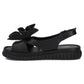Women's leather wedge sandals, black, Filippo DS6965