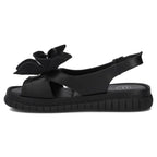 Women's leather wedge sandals, black, Filippo DS6965 Filippo