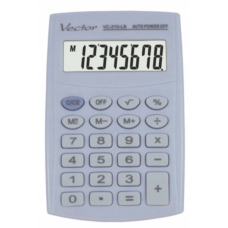 Vector KAV VC-210 LB Pocket Calculator, 8-digit, 64x98.5mm, light blue In preparation Your Sports Performance
