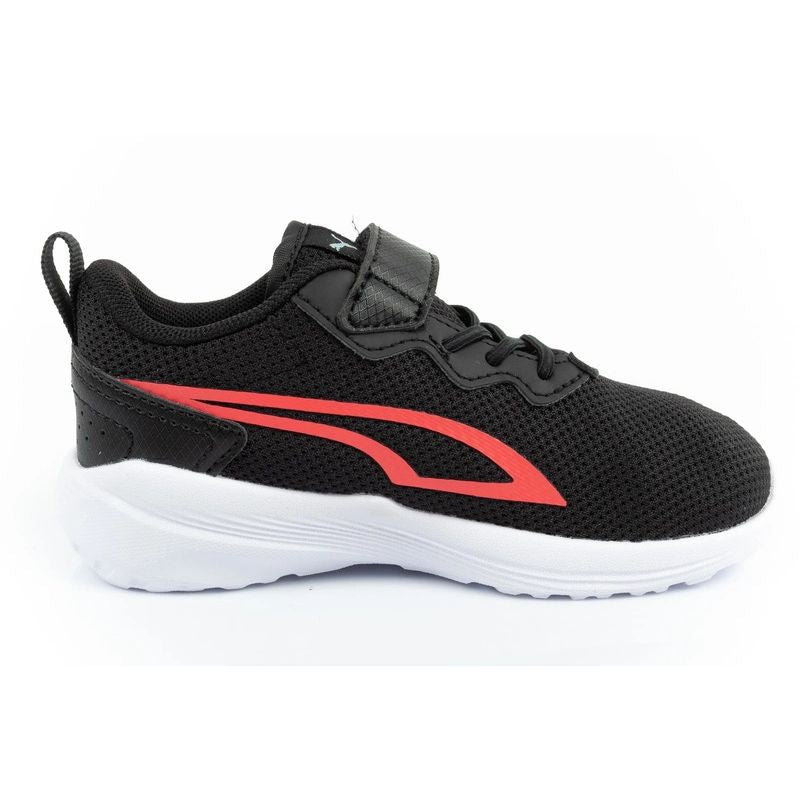 Puma Kids' All-Day Sports Sneakers with Hook-and-Loop Fastener, Black and Comfortable