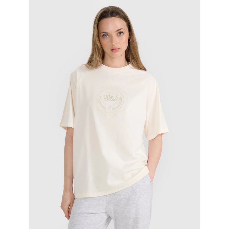 Women's oversize printed T-shirt 4F 4FRSS25TTSHF2791-11S *Kategoria tymczasowa Your Sports Performance