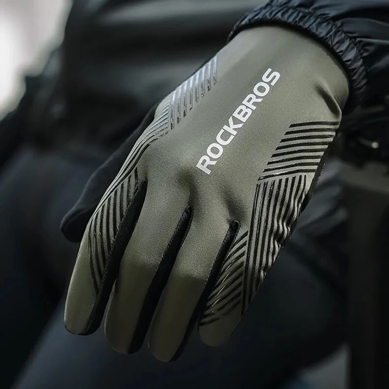 Rockbros 16110006002 shock-absorbing cycling gloves size M - green and black Rockbros