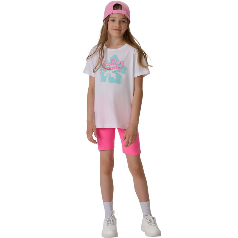 T-shirt for girls 4F F2938 white 4FJWSS26TTSHF2938 10S
