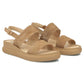 Women's leather wedge sandals camel Filippo DS7746