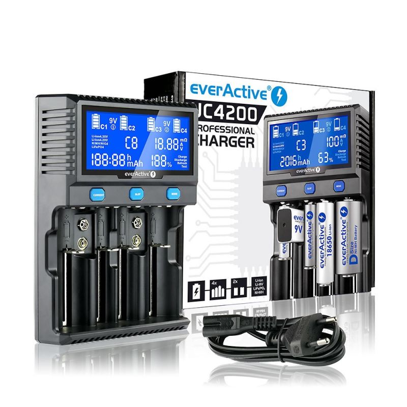 EVERACTIVE CHARGER FOR LI-ION AND NI-MH CYLINDRICAL BATTERIES UC4200 Baterie, akumulatorki i ładowarki/Ładowarki akumulatorowe (bez akumulatorków) Your Sports Performance