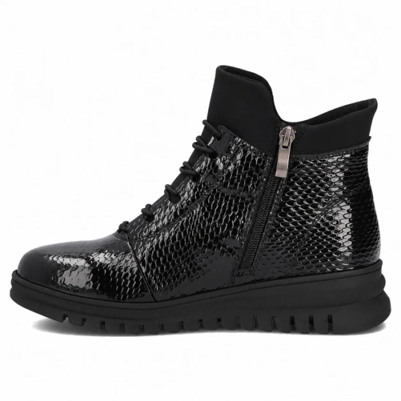Black Patent Leather Women’s Ankle Boots Filippo DBT8075