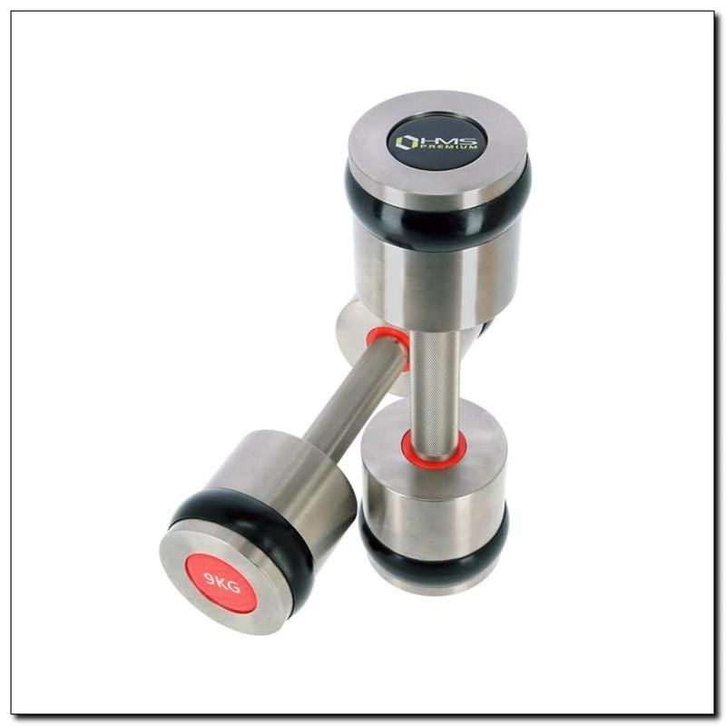Chrome dumbbells 2x9 kg silicone elements HMS Premium HH09 In preparation Your Sports Performance