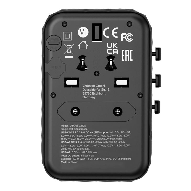 GAN III UNI.TR.CHARG UTA-05 65W/2XUSB-C QC 4+ /2 XUSB-A Kable i adaptery/Adaptery, przejściówki Your Sports Performance