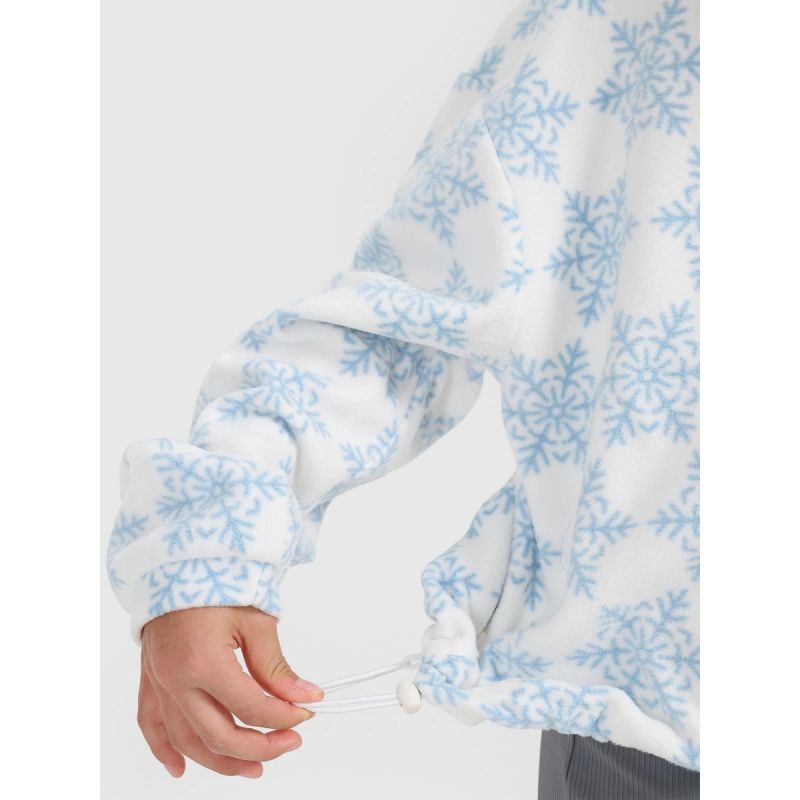 4FWarm oversize fleece with print for girls 4F 4FJRAW25TFLEF440-90A *Kategoria tymczasowa Your Sports Performance