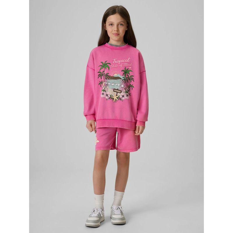 Girls' loose sweatshirt without hood 4F 4FJRSS26TSWSF2970-54S