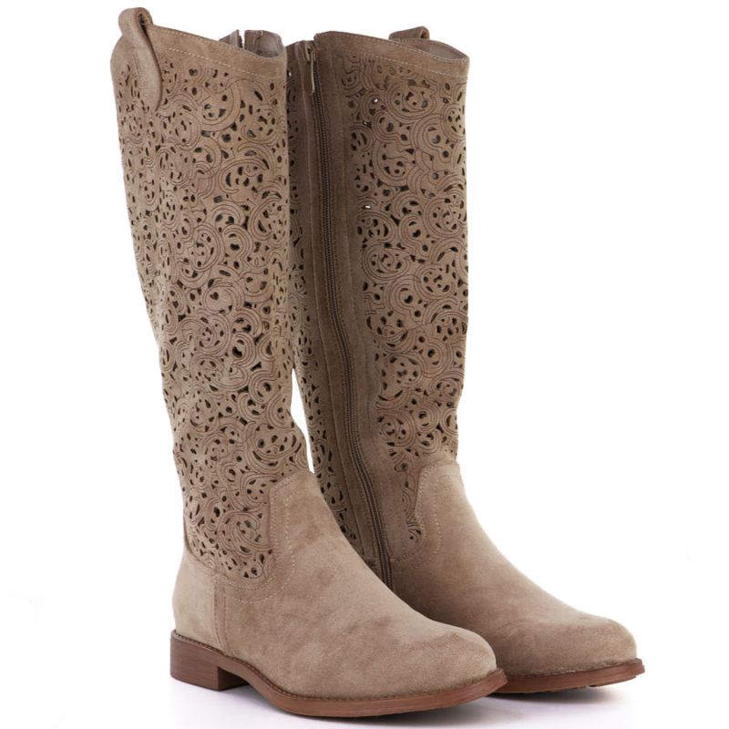 Women's openwork beige boots S.Barski HY61-8023 To be categorized Your Sports Performance